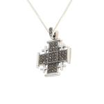 Unique Jerusalem Cross With Marcasite And Sterling Silver