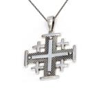 Stunning Jerusalem Cross Pendant In Sterling Silver Made In Jerusalem