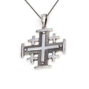 Stunning Jerusalem Cross Pendant In Sterling Silver Made In Jerusalem